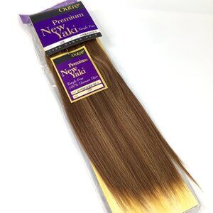 10" Outre New Yaki Straight 100% Human Hair Extensions C27/30 Blonde & Brown